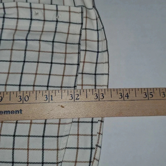 Cutter Buck Mens XXL Button Down Cotton Cashmere Blend Brown Plaid Dress Shirt - Picture 9 of 10